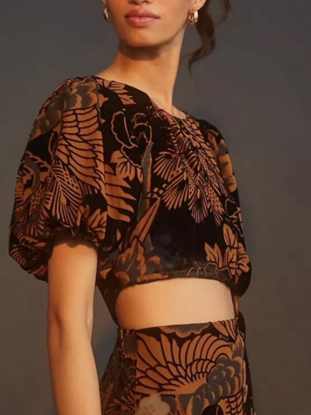 Anthropologie Let Me Be Burnout Velvet Cut Out Maxi Dress XL - Picture 5 of 13